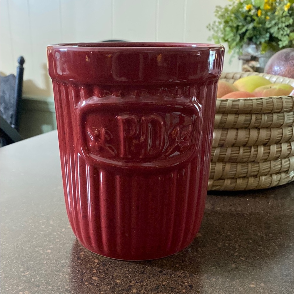 PAULA DEEN Red Ceramic Utensil Holder